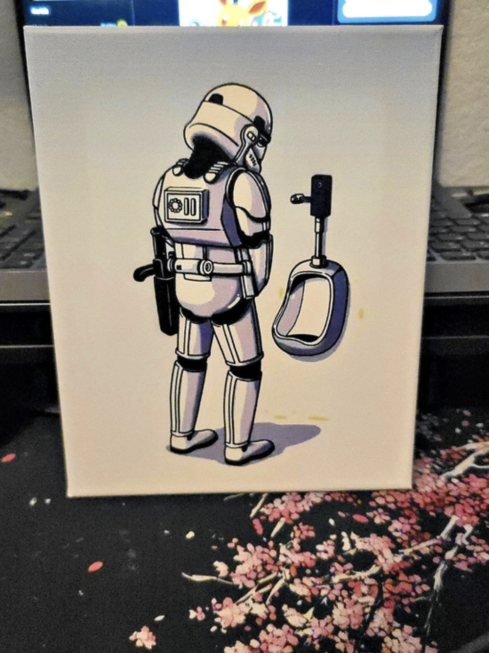 8x10 Storm Trooper Wall Art Print - Beige & Black